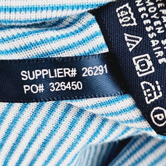 Ralph Lauren Sport Knit Top Women's Size L V-neck Blue Striped Preppy Casual - Picture 8 of 8